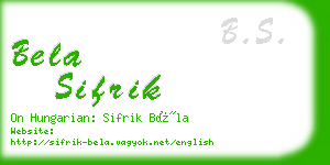 bela sifrik business card